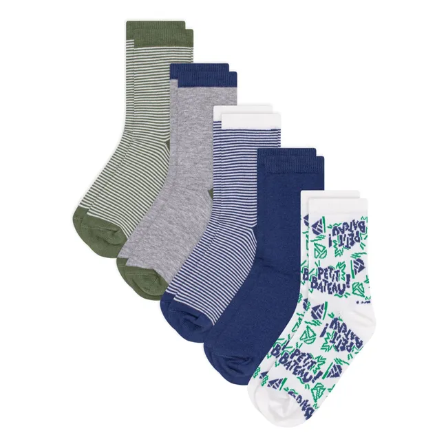 Lote de 5 pares de calcetines Petit Bateau | Azul