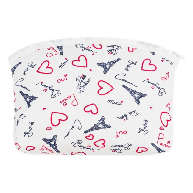 Paris pencil case Organic cotton | White