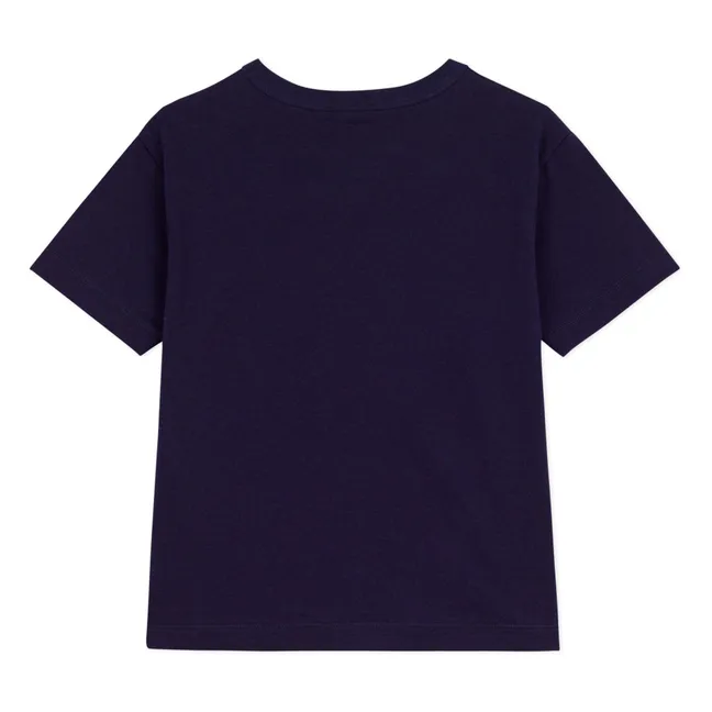 Camiseta holgada de bádminton de algodón orgánico | Azul Marino