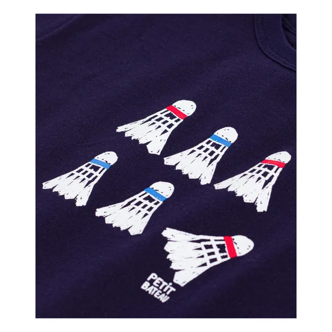 Camiseta holgada de bádminton de algodón orgánico | Azul Marino