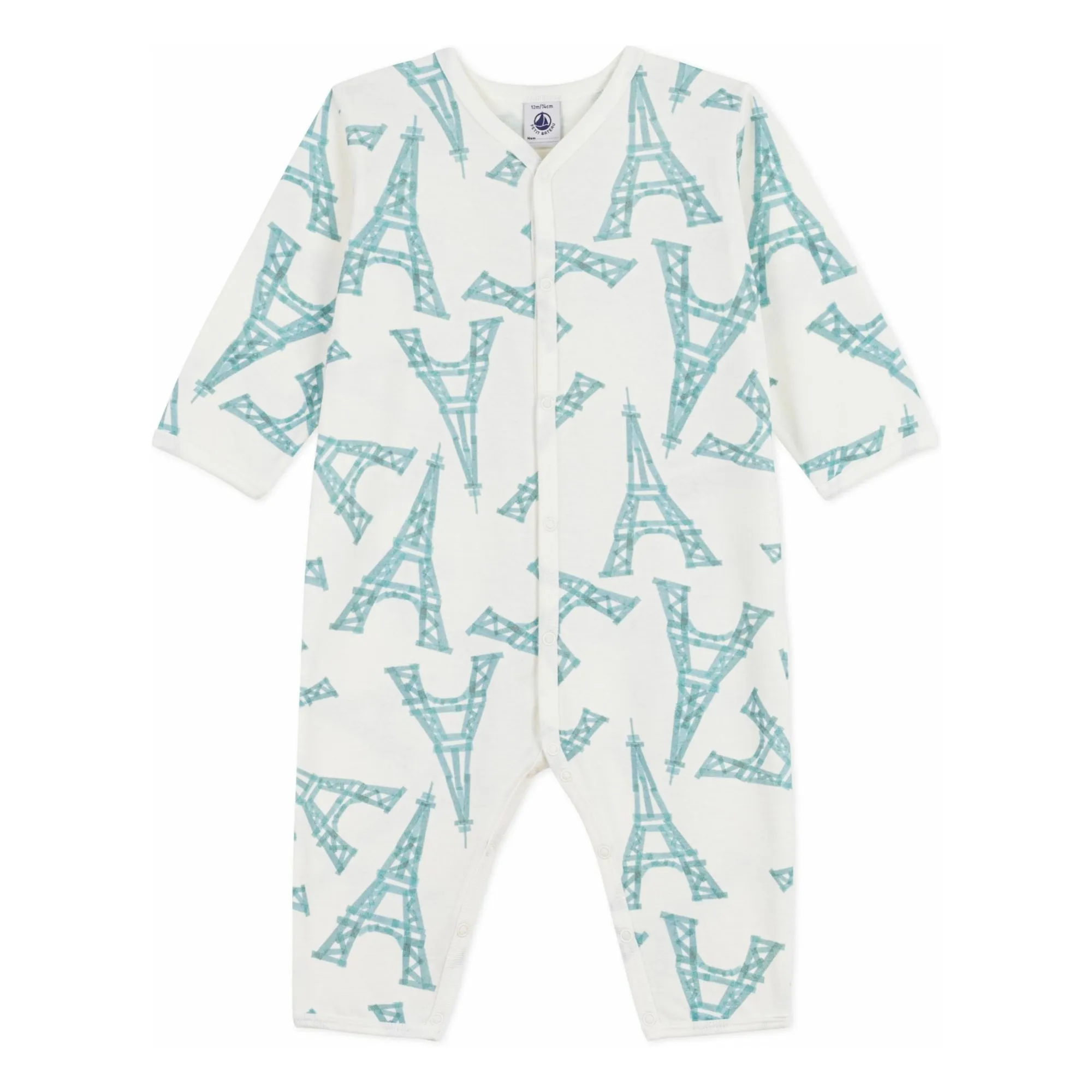 Petit Bateau Pigiama Dormi Bene Senza Piedi Per Bimba - Colore Avalanche/Multico, Taglia 12 Mesi
