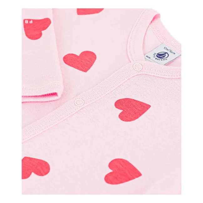 Fußloser Pyjama Schlaf gut Herzen | Rosa