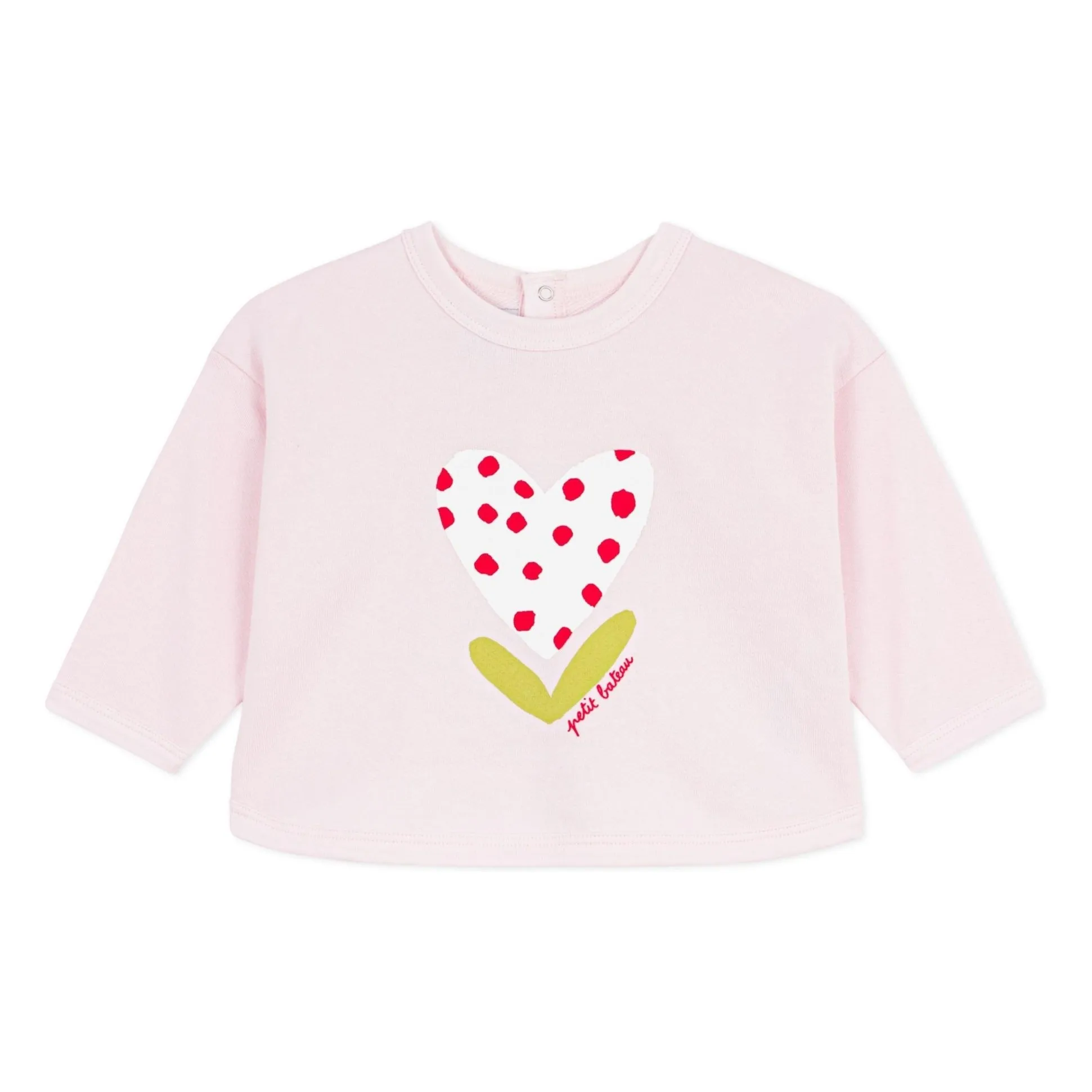Petit Bateau Pale Pink Sweat Heart Organic Cotton