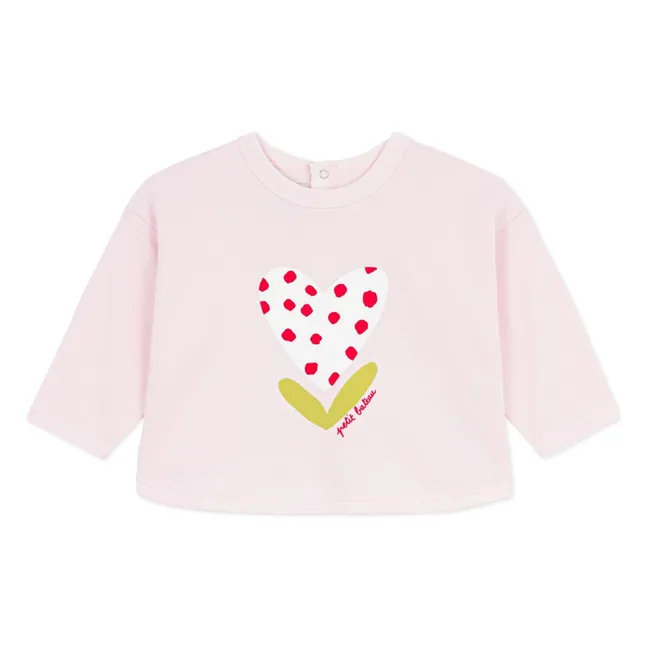 Algodón orgánico Heart Sweat | Rosa Pálido