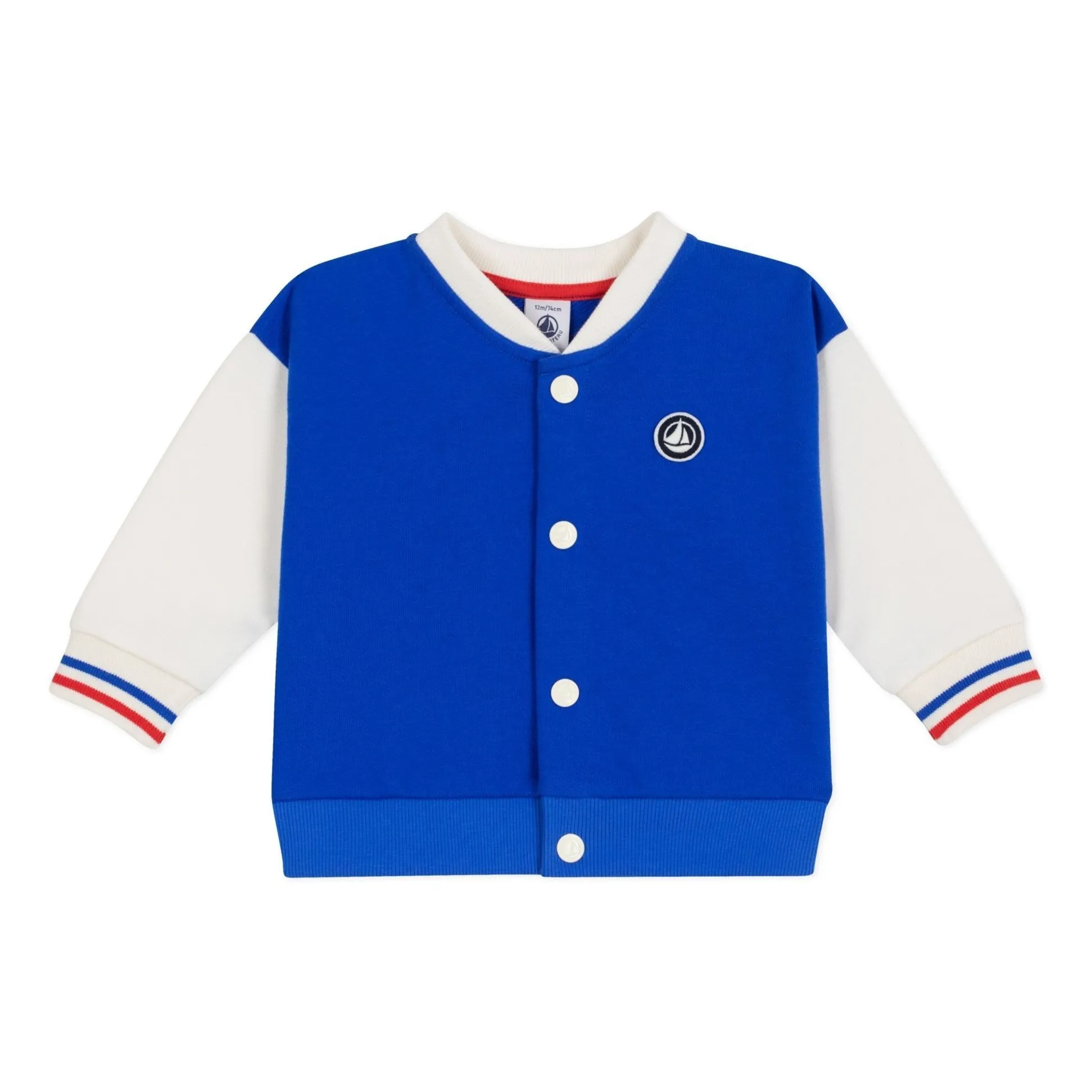 Petit Bateau Boys Royal Blue Teddy Colorblock Jacket