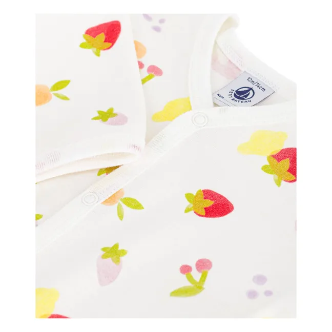 Pijama Sleep Well Fruits Algodón Ecológico | Blanco