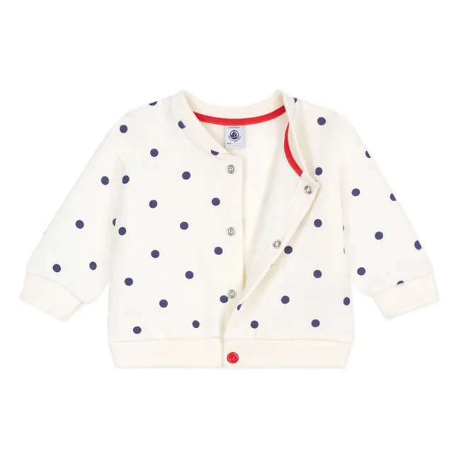 Veste à Pois Molleton | Ecru