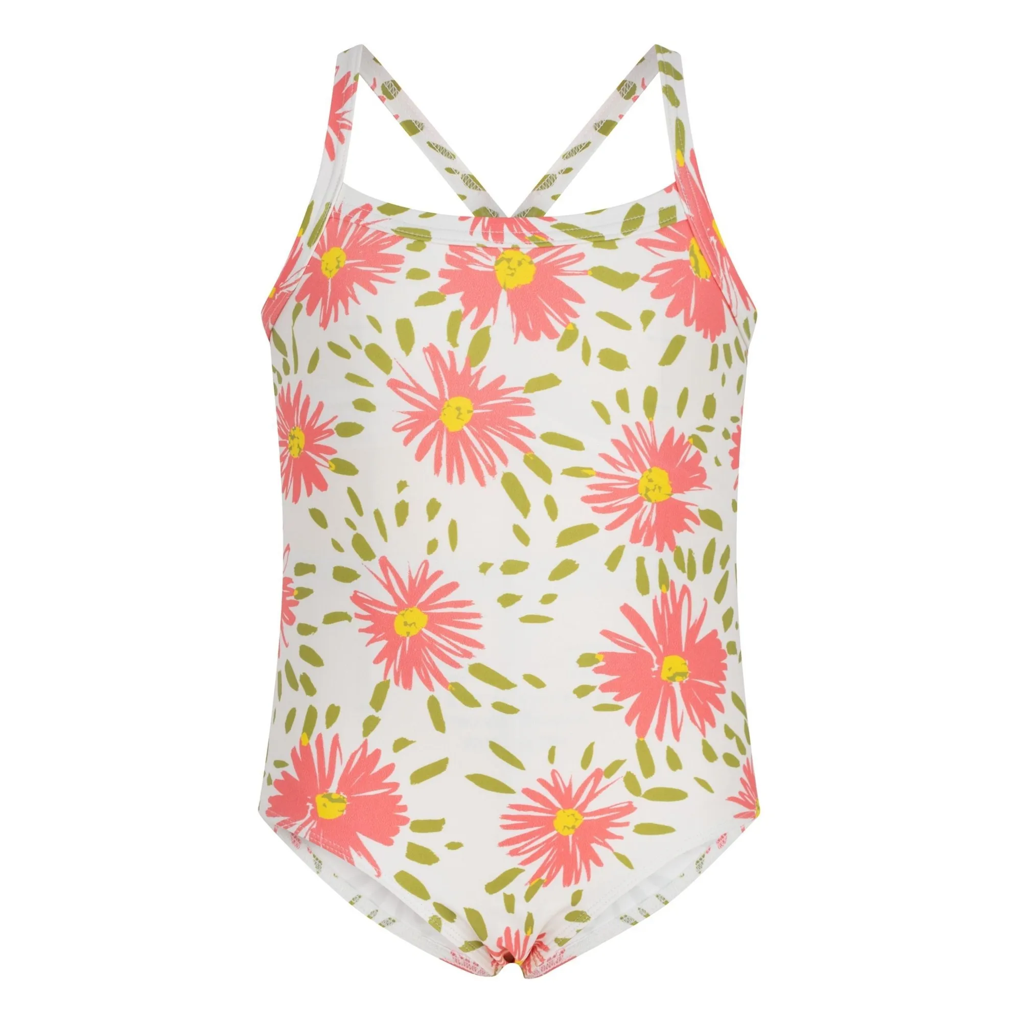 Petit Bateau Girls White Maillot De Bain Fleuri