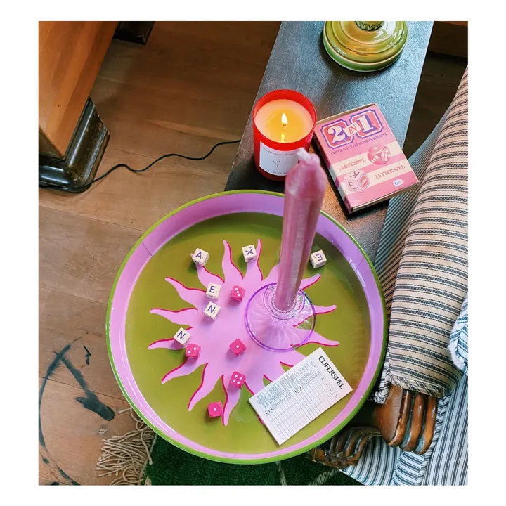 Bougeoir Jane en verre | Violet- Image produit n°1