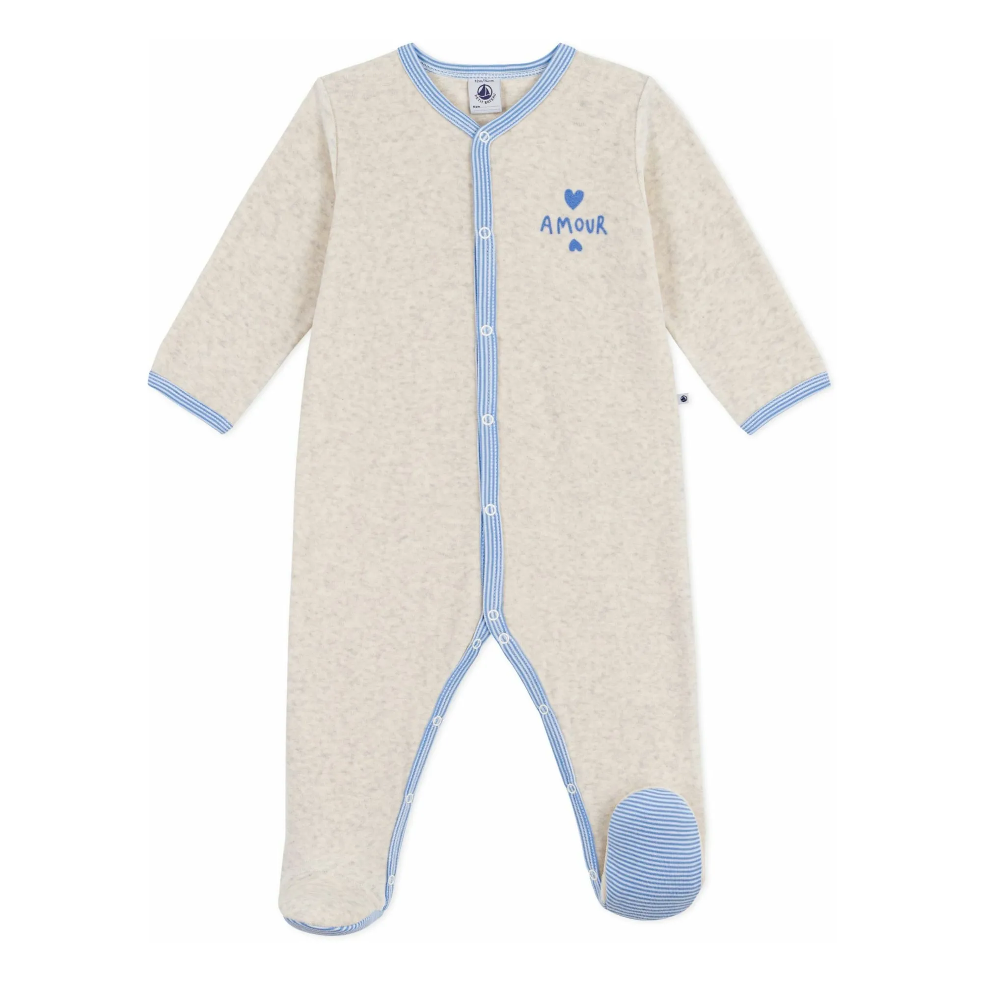 Petit Bateau Heather Beige Dors Bien Amour Organic Cotton Pyjamas