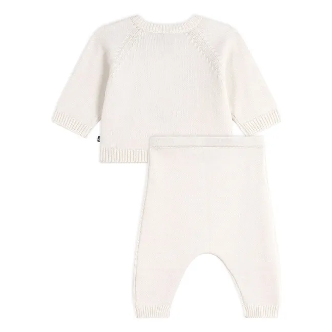Whale Wool Sweater and Pants Set | White