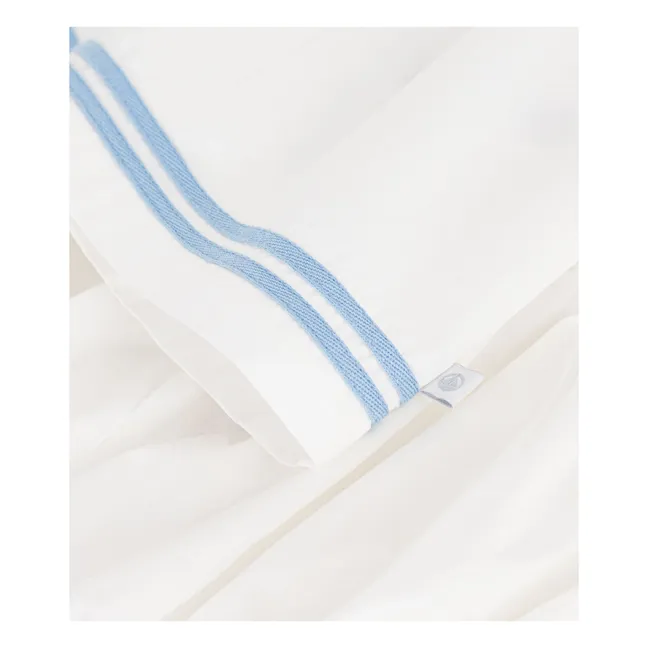 Conjunto de vestido y bombacho marinero de popelina de algodón orgánico | Blanco