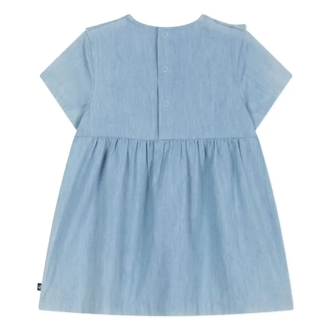 Robe Brodée Chambray | Bleu Clair