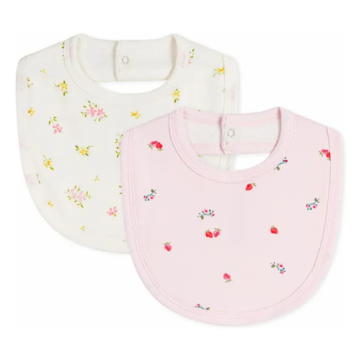 Batch 2 Flowered Bibs | Pink- Product image n°0