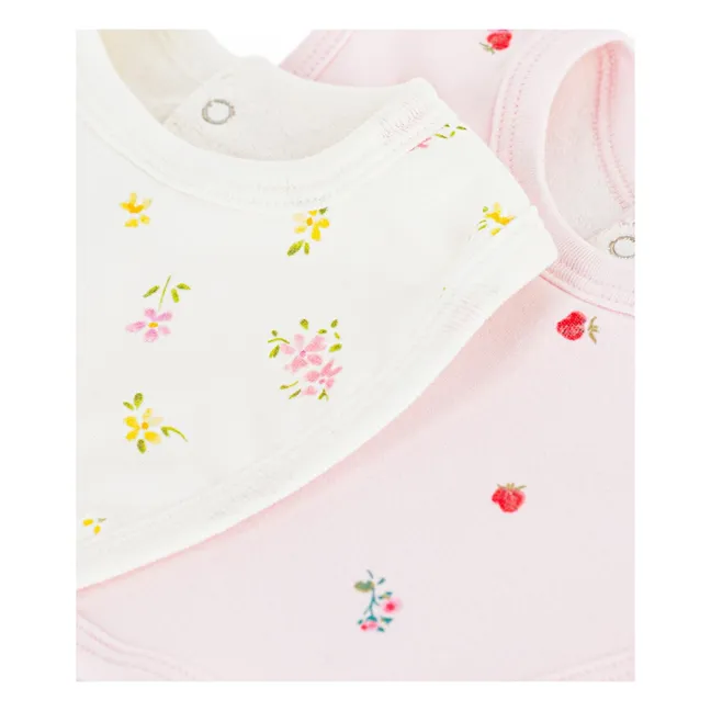Lot 2 Bavoirs Fleuris | Rose