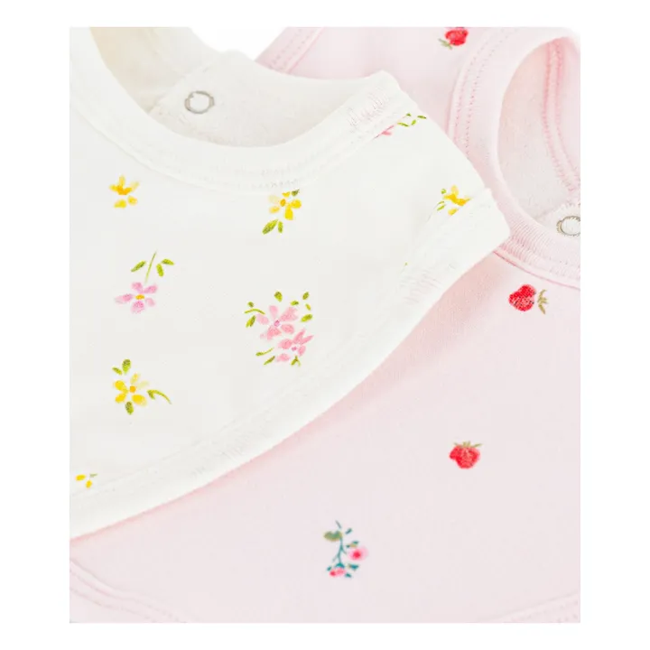 Batch 2 Flowered Bibs | Pink- Product image n°1