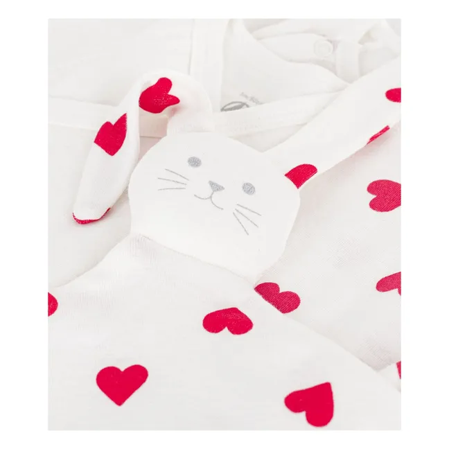 3 Piece Pyjama Body and Cuddly Hearts Gift Set | White