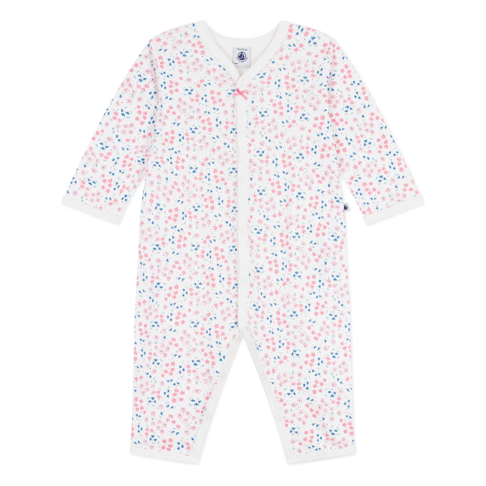 Petit Bateau Girls White Dors Bien Fleuri Pyjamas