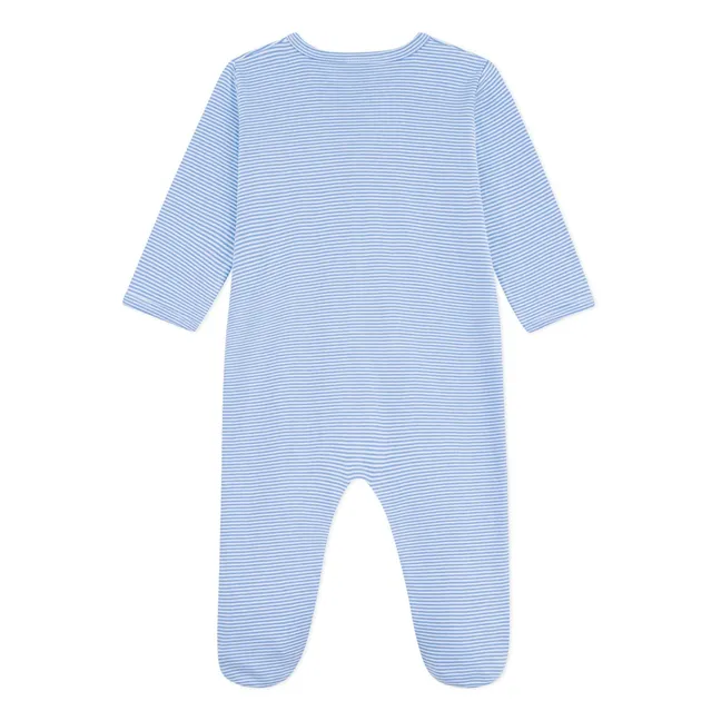 Pyjama Dors Bien Rayé Coton Bio | Bleu
