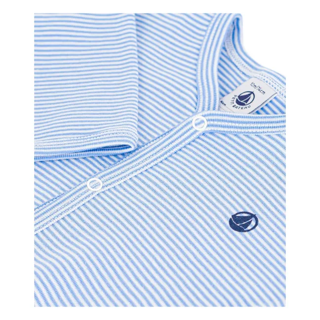 Pyjama Dors Bien Rayé Coton Bio | Bleu