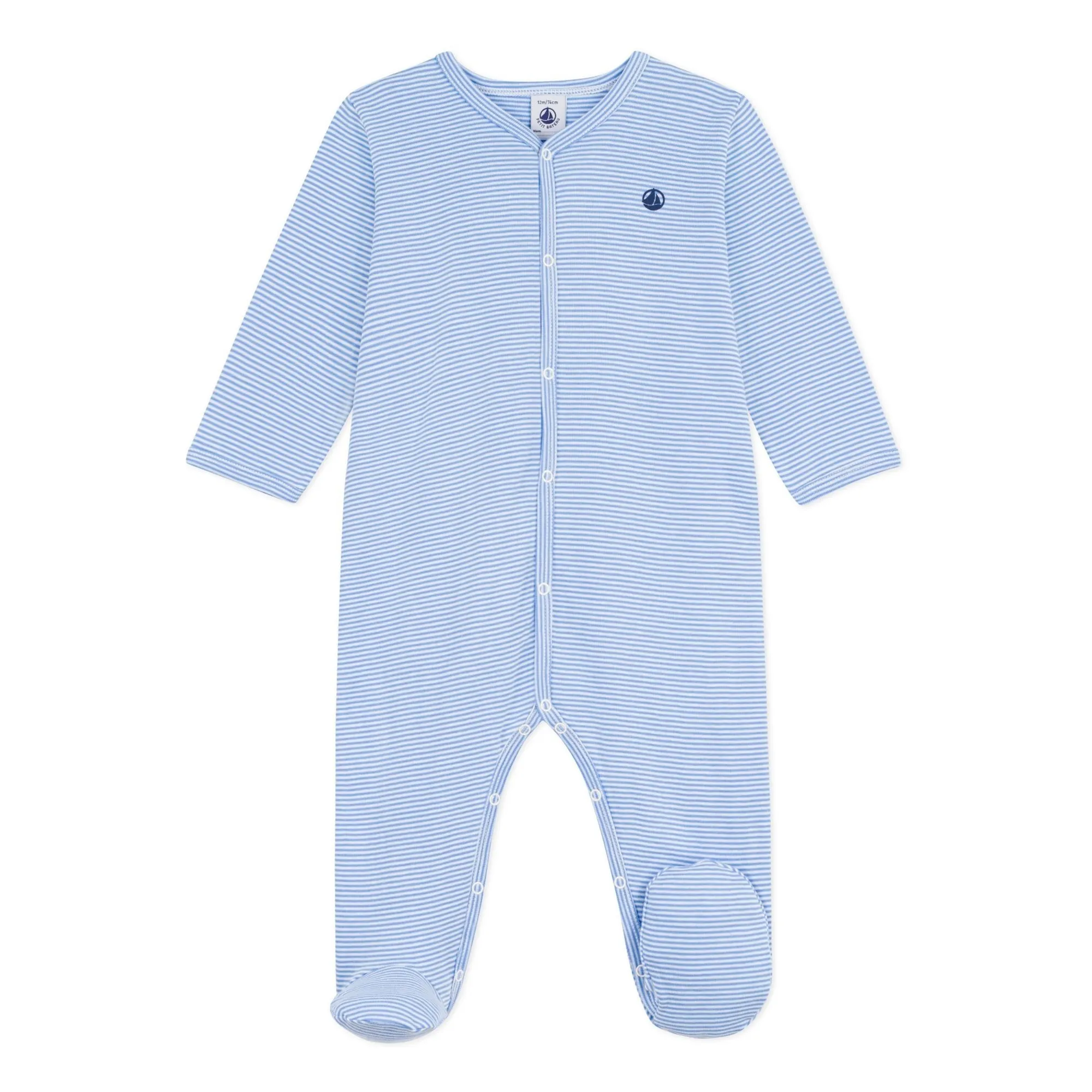 Petit Bateau Blue Pyjamas Dors Bien Rayé Coton Bio