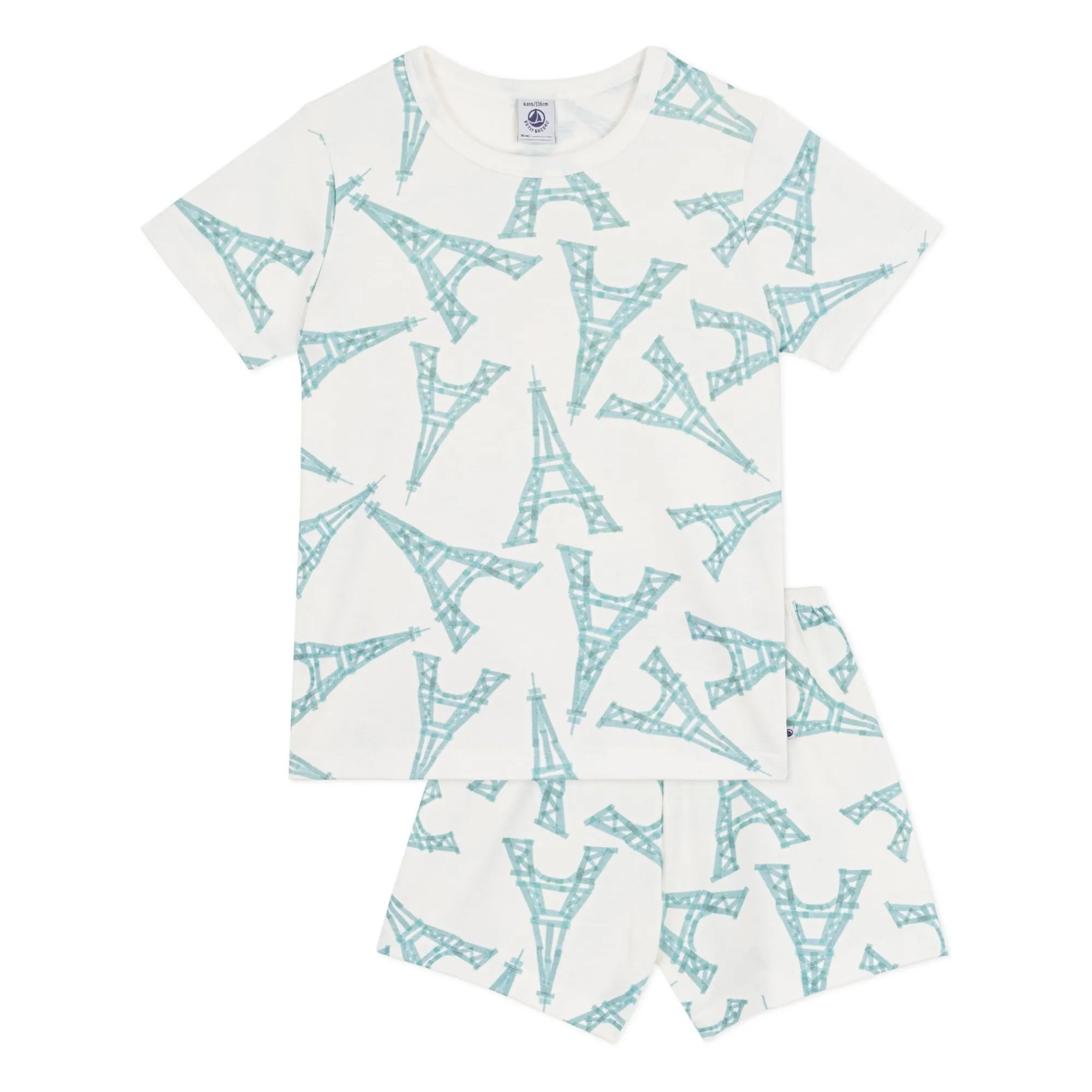 Petit Bateau White Pyjama Short Eiffel Tower