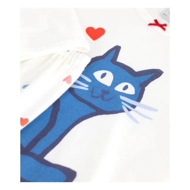 Pyjama Chat Coton Bio | Blanc