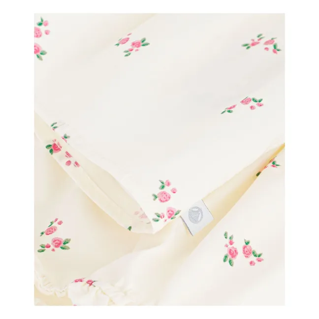 Conjunto de blusa de popelina de algodón orgánico y bloomer floral | Crudo