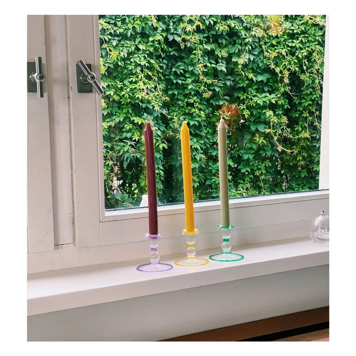 Bougeoir Jane en verre | Violet- Image produit n°3
