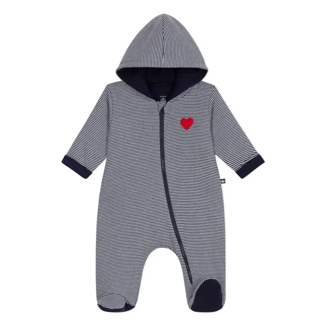 Piloto de rayas de algodón ecológico | Azul Noche