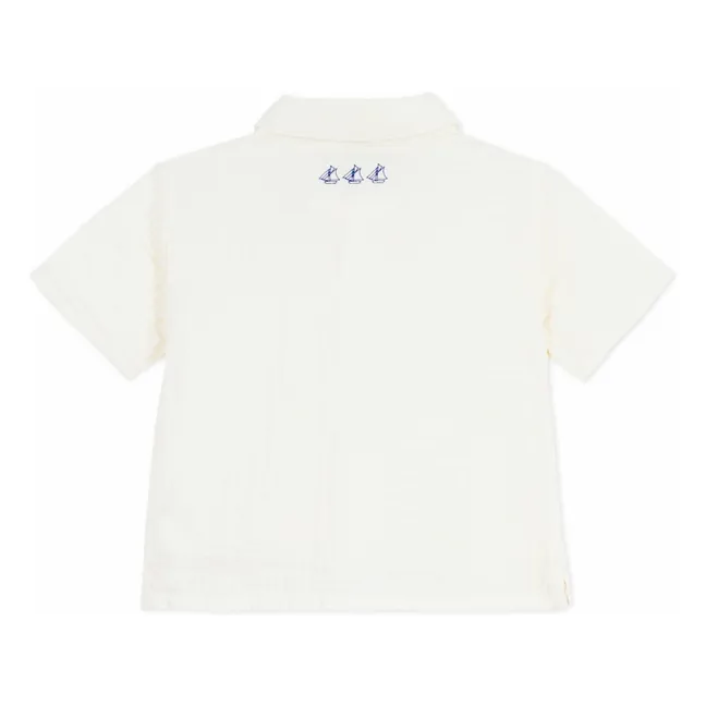 Camisa de gasa de algodón orgánico | Blanco