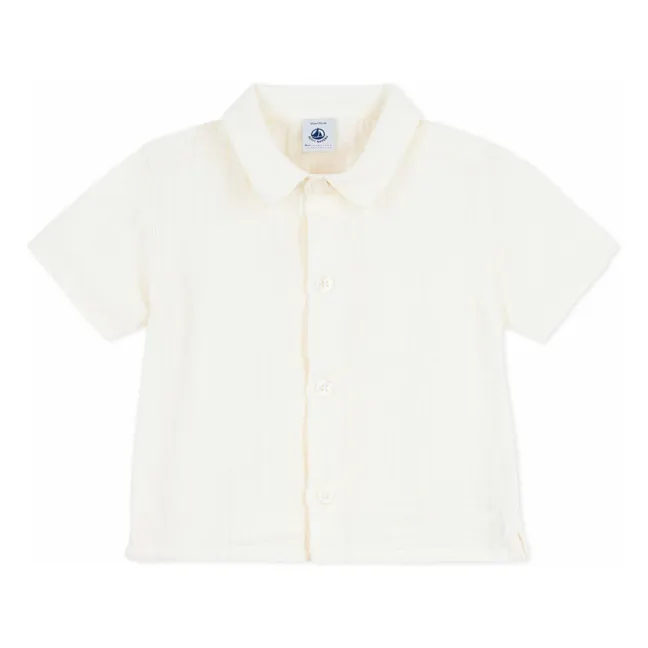 Camisa de gasa de algodón orgánico | Blanco