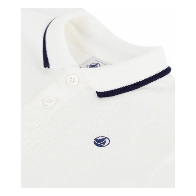 Polo de algodón ecológico para bebés | Blanco