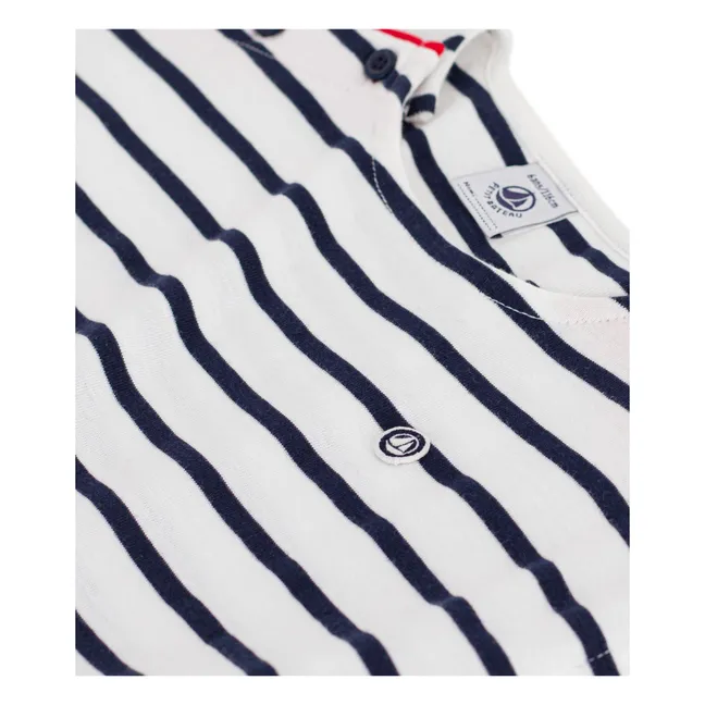 Robe Sans Manches Rayée | Blanc