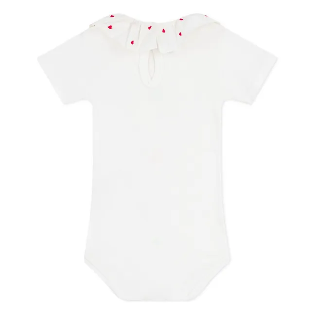 Body con cuello Corazones Algodón orgánico | Blanco