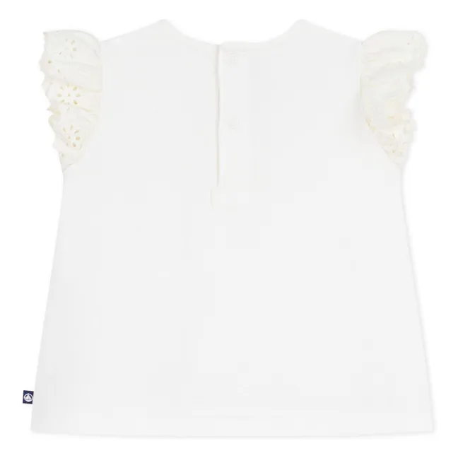 T-shirt Broderie Anglaise | Blanc