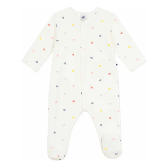 Pyjama Dors Bien Cœurs Velours | Blanc