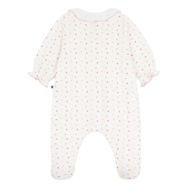 Schlafanzug Dors Bien Cœurs Tubique Coton Bio | Weiß