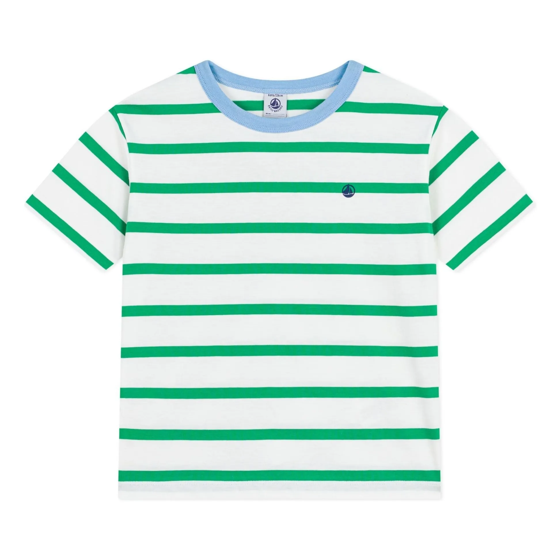 Petit Bateau Boys Green Striped T-Shirt