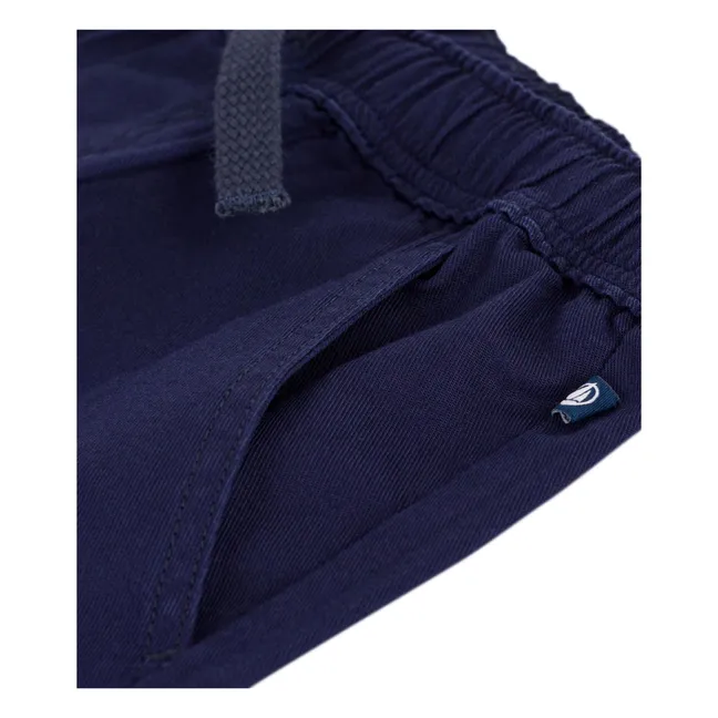 Bermudas Uni Twill de algodón orgánico | Azul Noche