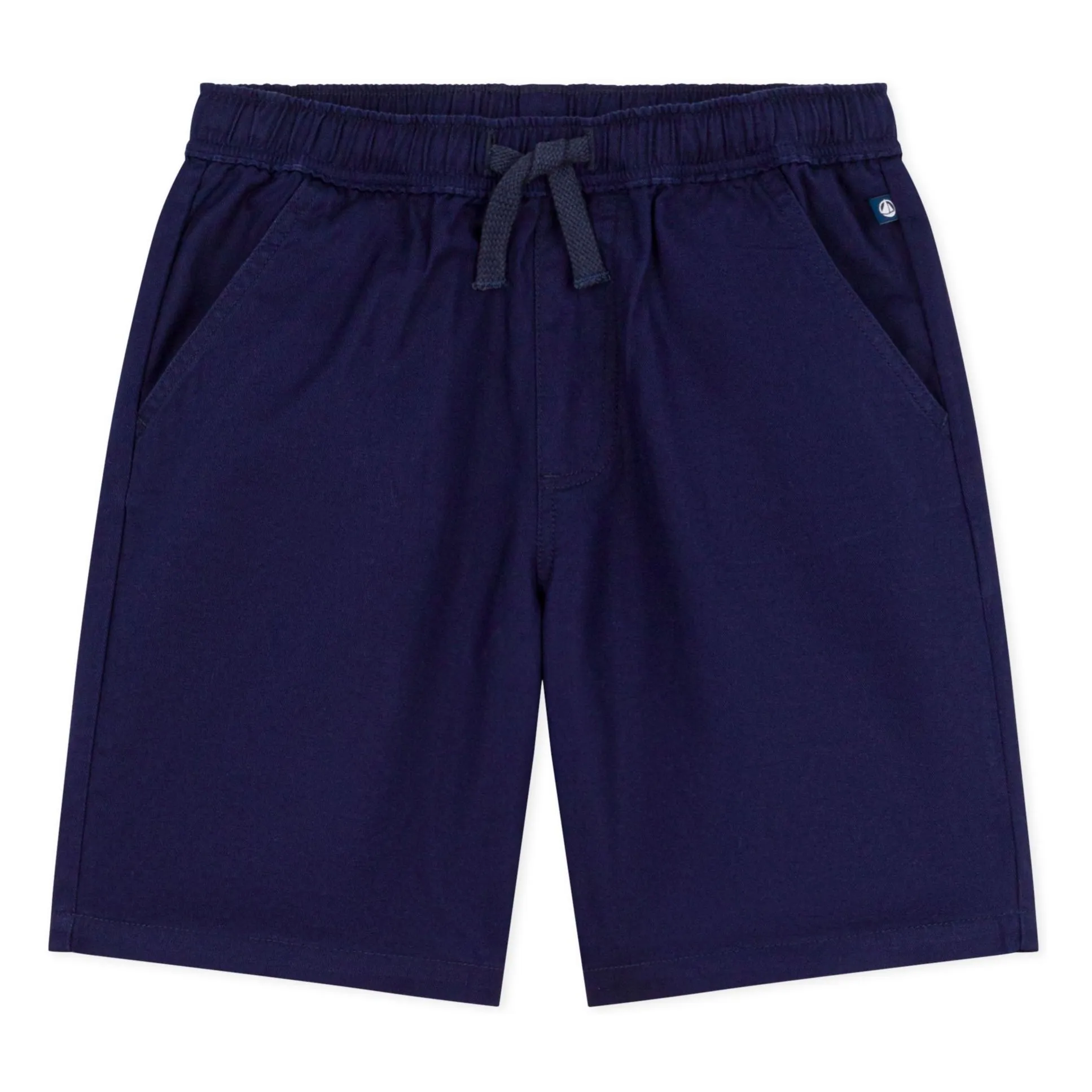 Petit Bateau Boys Midnight Blue Uni Twill Organic Cotton Bermuda Shorts