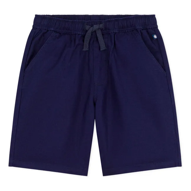 Bermudas Uni Twill de algodón orgánico | Azul Noche