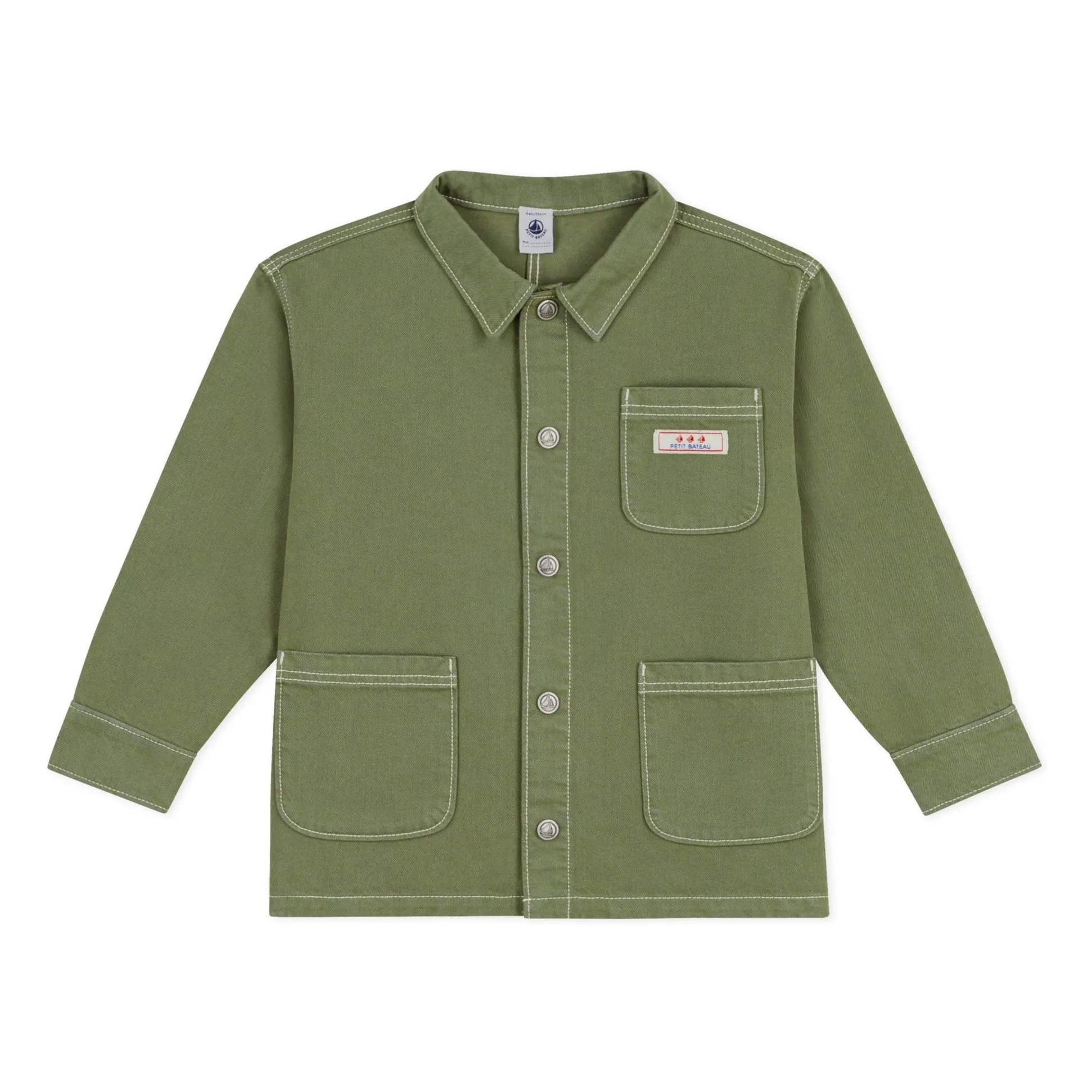 Petit Bateau Boys Khaki Denim Organic Cotton Jacket