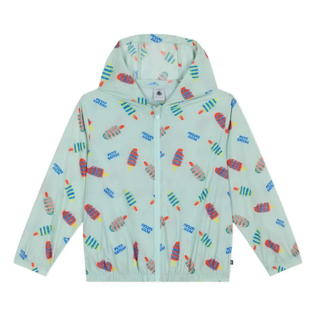 Flowered Windbreaker | White