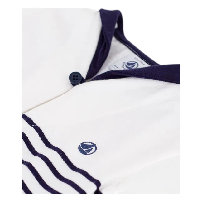 T-shirt Col Marinière Coton Bio | Blanc