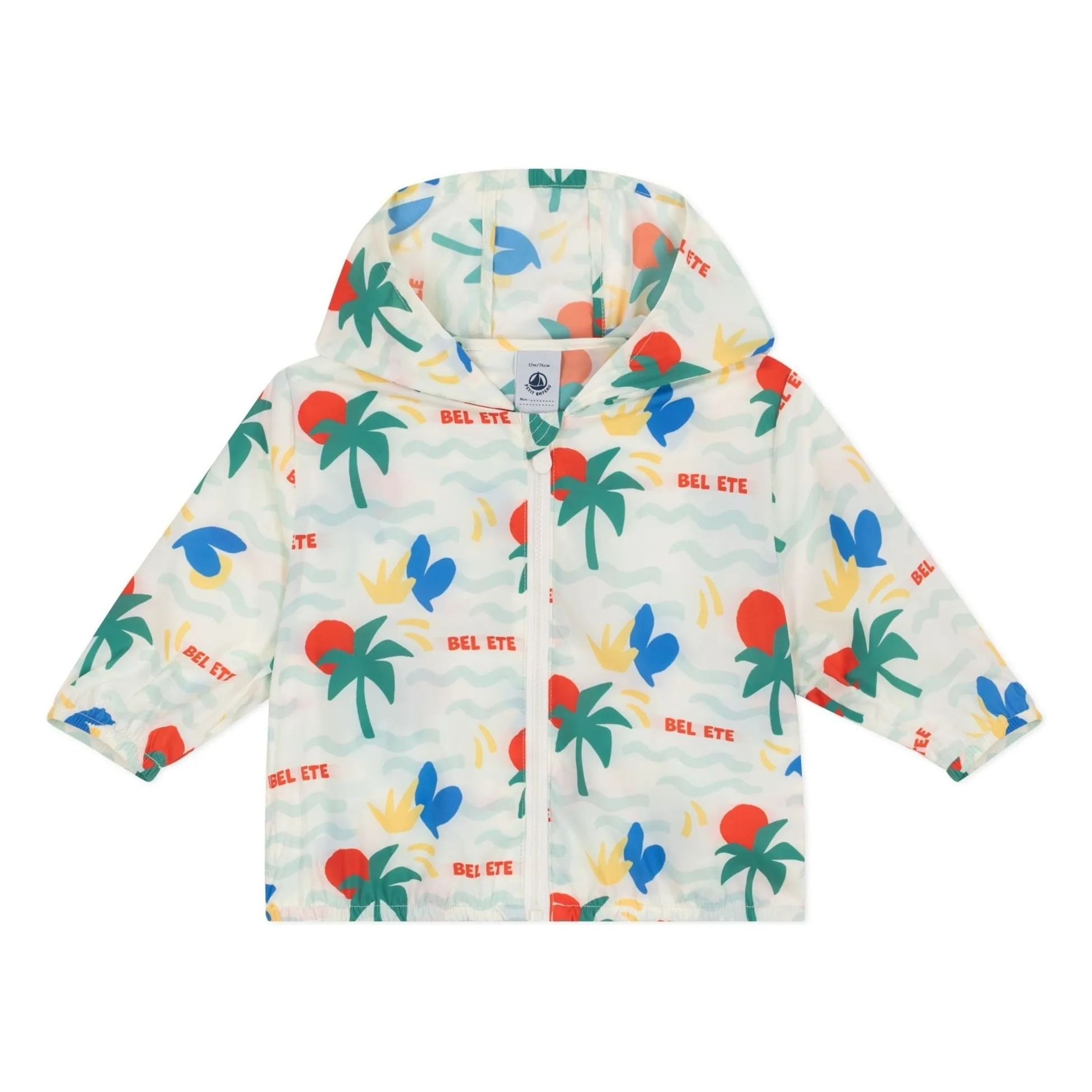 Petit Bateau Boys Ecru Bel Eté Recycled Fiber Windbreaker
