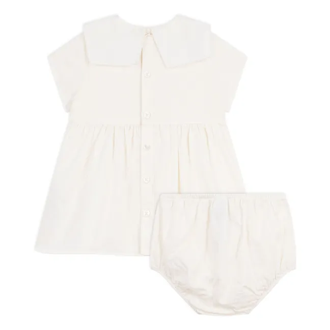 Ensemble Robe Col Marin et Bloomer Lin et Coton Bio | Blanc