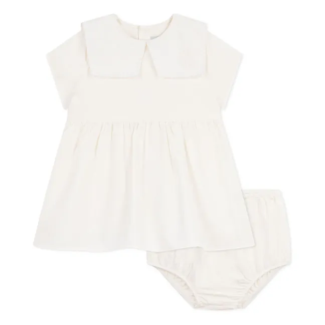 Ensemble Robe Col Marin et Bloomer Lin et Coton Bio | Blanc