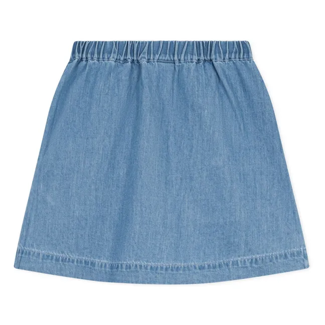 Jupe Denim à Pont Coton Bio | Bleu