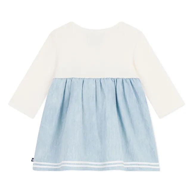 Vestido camisero de chambray | Crudo